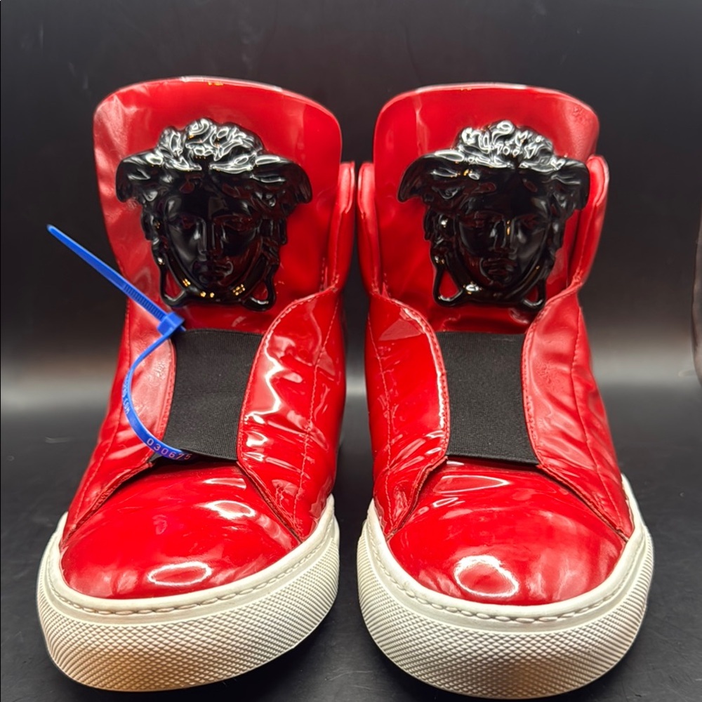 Versace Red High-Top Sneakers